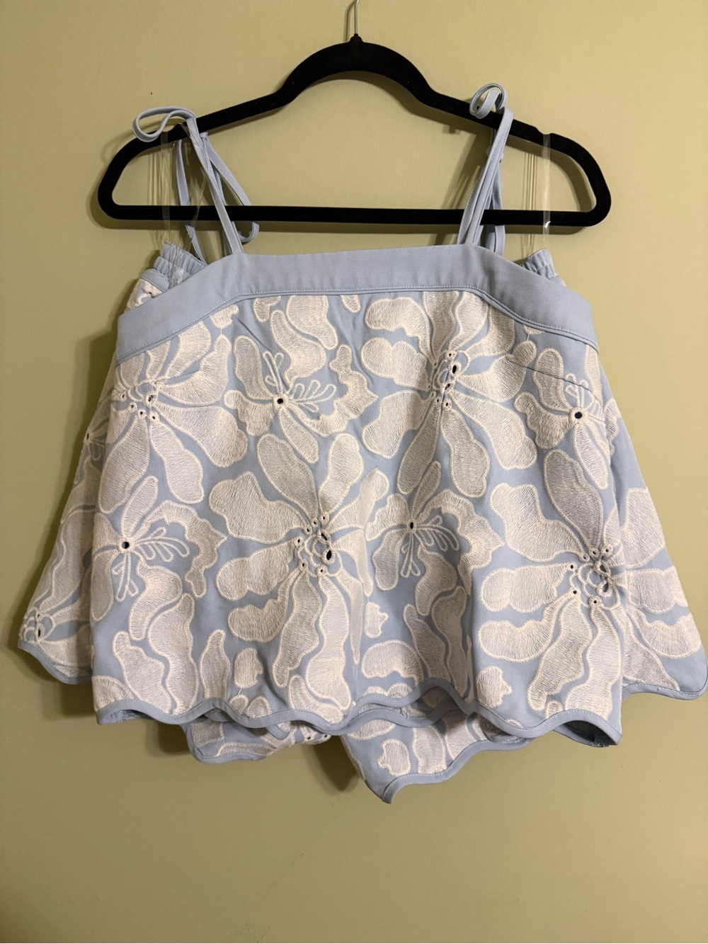 Entro Light Blue and White Floral Eyelet Set